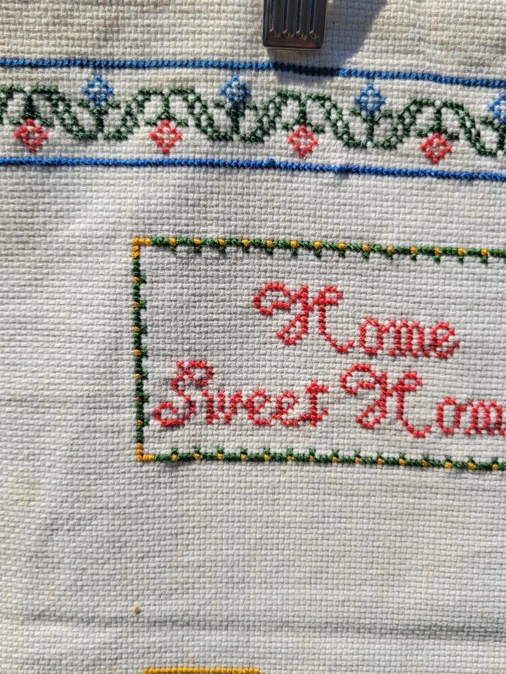 VTG Handmade Finished Cross Stitch 16x21 